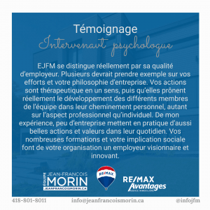 Témoignage Équipe Jean-François Morin