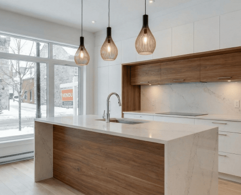 Cuisine moderne rénovée augmentant la valeur de revente d'une maison à Québec.