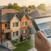 Rue résidentielle de Québec avec duplex et triplex en brique, illustrant le calcul de rentabilité financière et la vente d'un immeuble à revenus pour investisseurs.