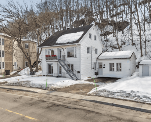 Image duplex avec vue sur le fleuve à Lévis (Desjardins)