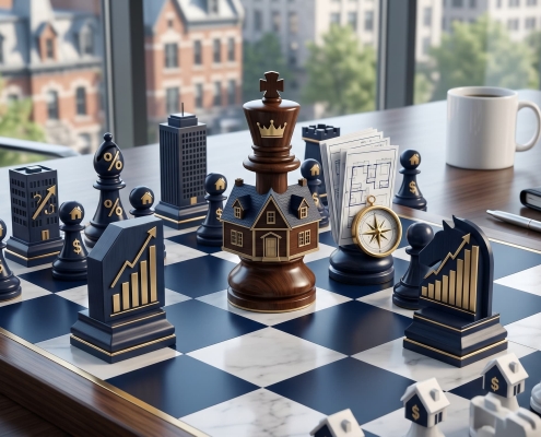 Courtier immobilier expliquant la stratégie de prix et la valeur marchande à un vendeur avant la signature du mandat — Ecclesiaste, Équipe Jean-François Morin