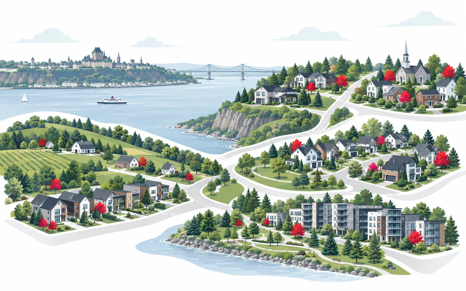 Secteurs immobiliers de Lévis au Québec