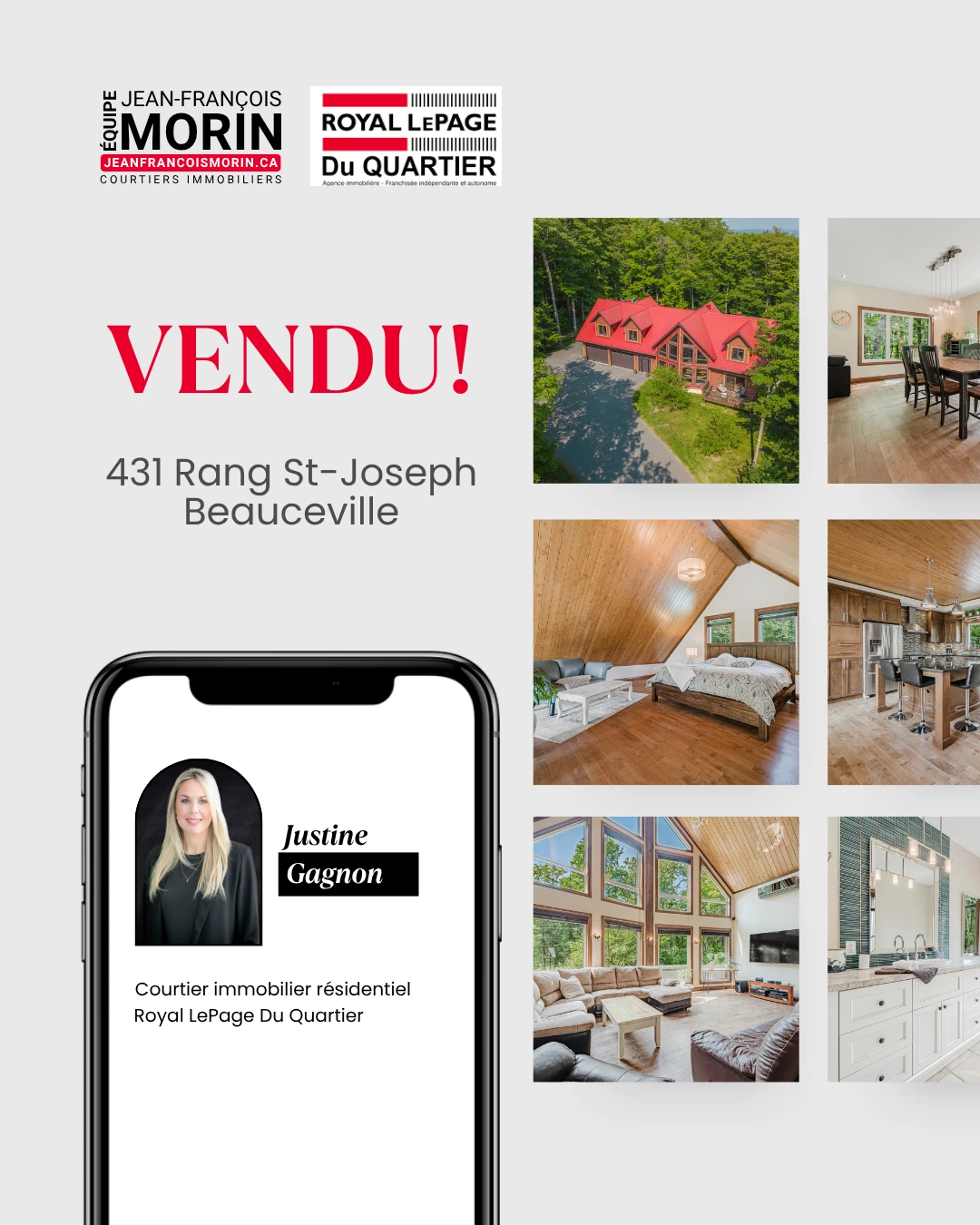 Maison vendue au 431, rang Saint-Joseph à Beauceville par Justine Gagnon, Équipe Jean-François Morin