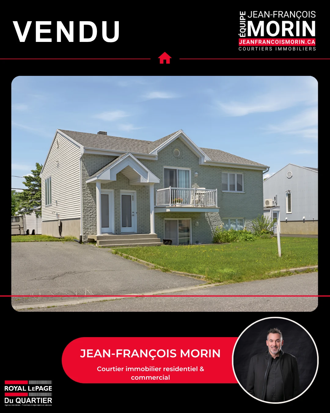 Propriété vendue par Jean-François Morin, Équipe Jean-François Morin Royal LePage
