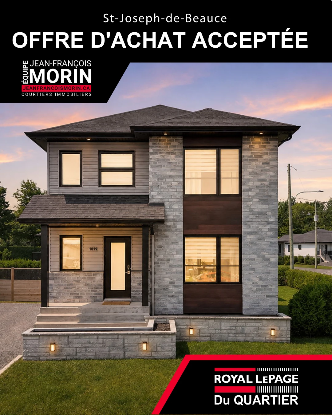 Offre d'achat acceptée sur une maison neuve à Saint-Joseph-de-Beauce, Équipe Jean-François Morin