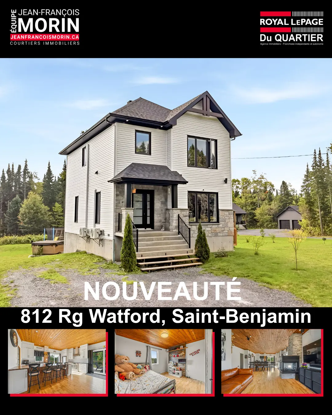 Nouvelle inscription au 812, rang Watford à Saint-Benjamin, Équipe Jean-François Morin