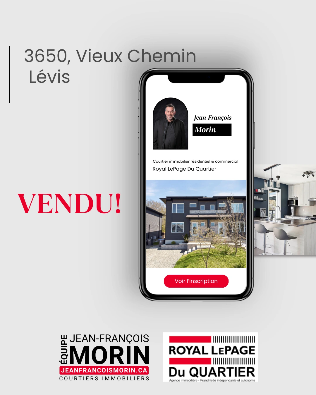 Maison vendue au 3650, Vieux Chemin à Lévis par Jean-François Morin, Équipe Jean-François Morin