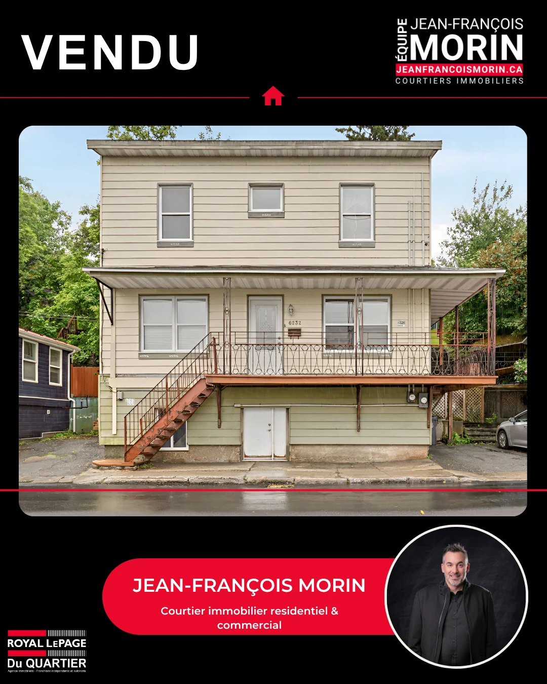 Immeuble à revenus vendu par Jean-François Morin, Équipe Jean-François Morin Royal LePage