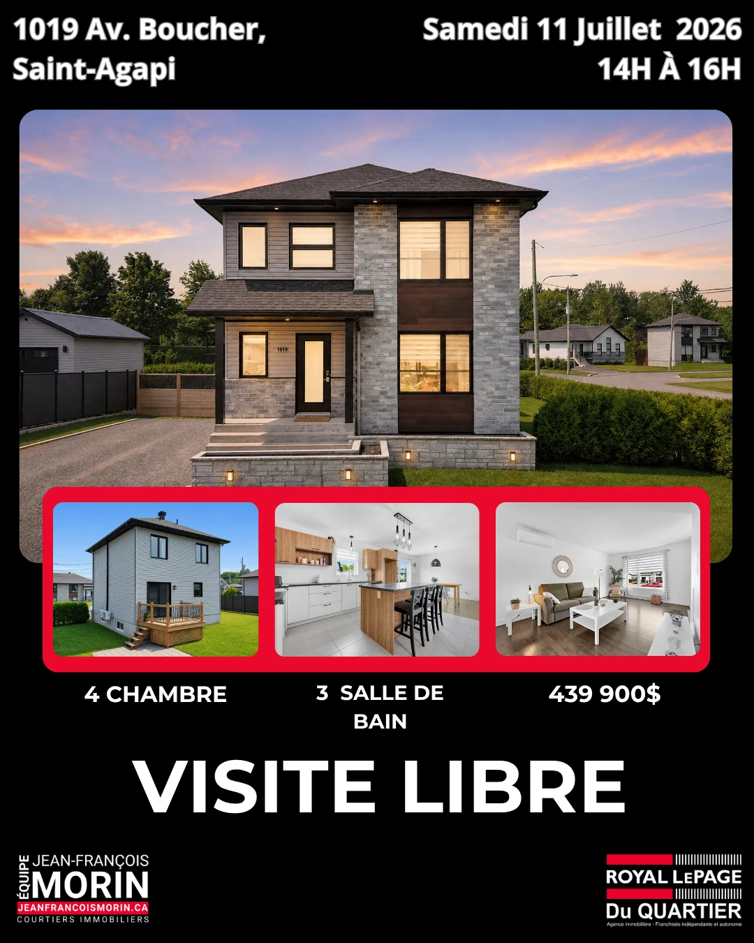 Visite libre au 1019, avenue Boucher à Saint-Agapit, Équipe Jean-François Morin