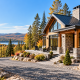 Maison contemporaine en milieu boisé au Québec entourée d'arbres et d'un aménagement de gravier