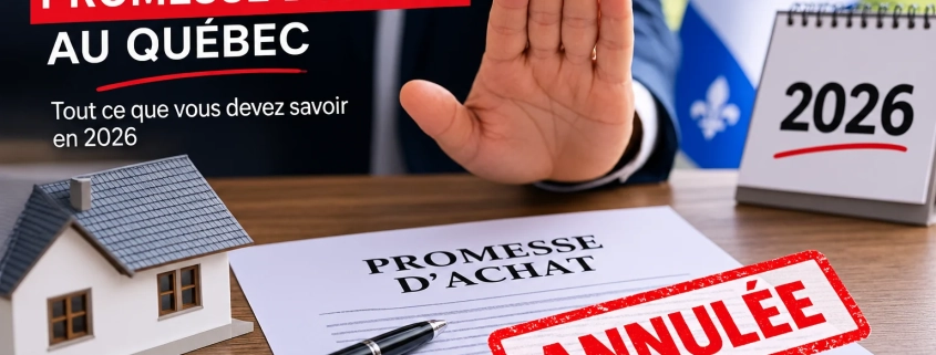 Illustration de l’annulation d’une promesse d’achat immobilier au Québec en 2026