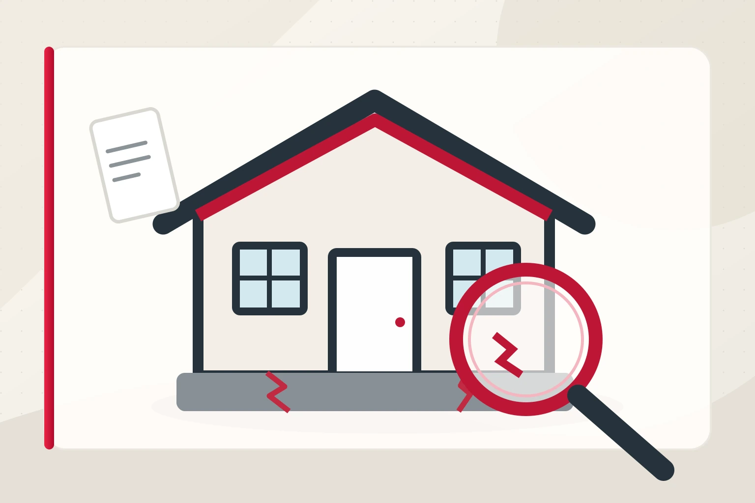 Illustration d’une maison inspectée et d’un défaut détecté lors d’une inspection préachat