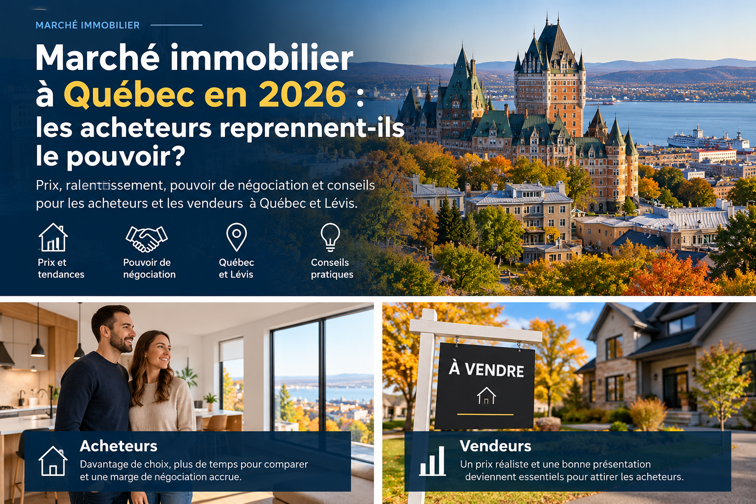 Marché immobilier à Québec en 2026 : acheteurs, vendeurs et pouvoir de négociation