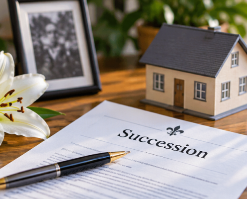 Documents successoraux et maison symbolique pour une vente immobilière au Québec