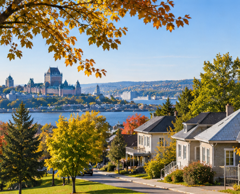Quartier de Lévis au Québec pour illustrer la valeur immobilière selon l'emplacement