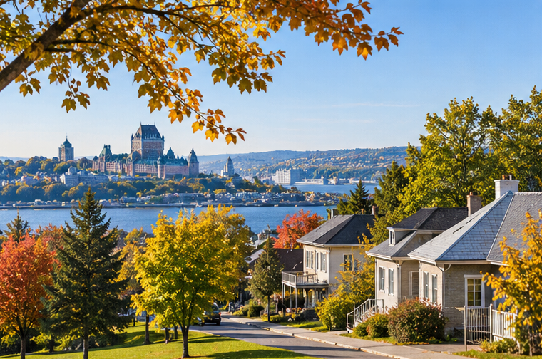Quartier résidentiel de Lévis illustrant la valeur marchande des maisons